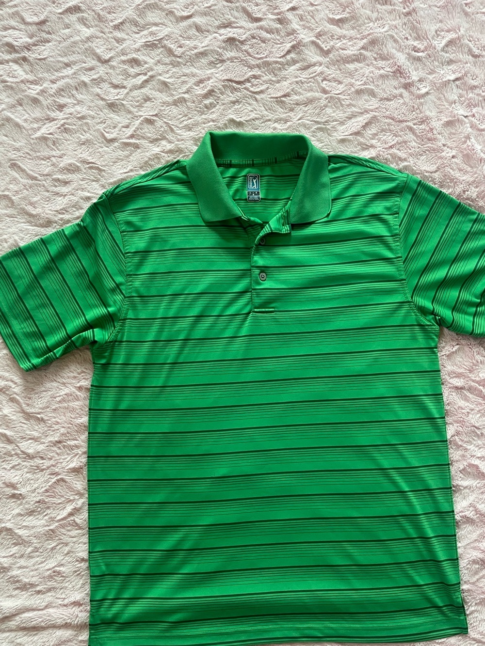 PGA Tour‎ Green Striped Men's Polo